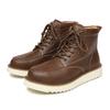 Модные кожаные коричневые короткие ботинки на шнуровке класса люкс с мягкой подошвой, водонепроницаемые, высокие, мужские, деловые, для отдыха, пустынные ботинки