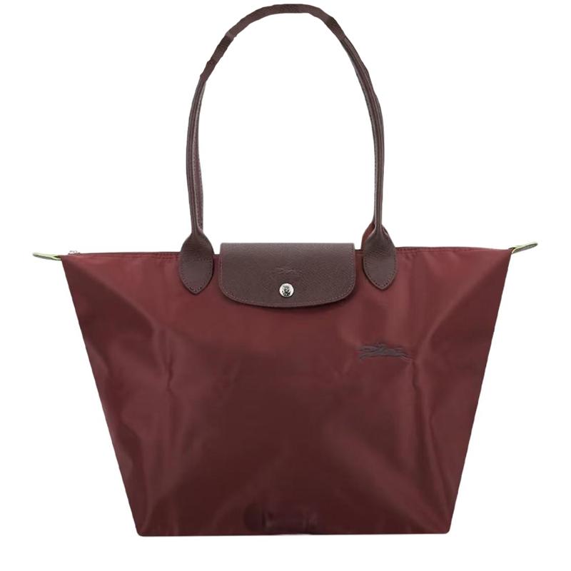 Longchamp Le Pliage Дизайн Логотипа Бренда Нейлоновая Сумка-тоут для Покупок Ручная Сумка на Плечо Большая Женская сумка-тоут Гранат 1899919P98