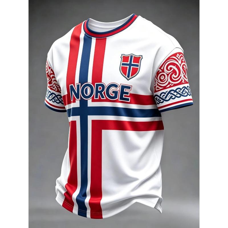 Summer Men's Football 3D Printed Crew Neck T-Shirt