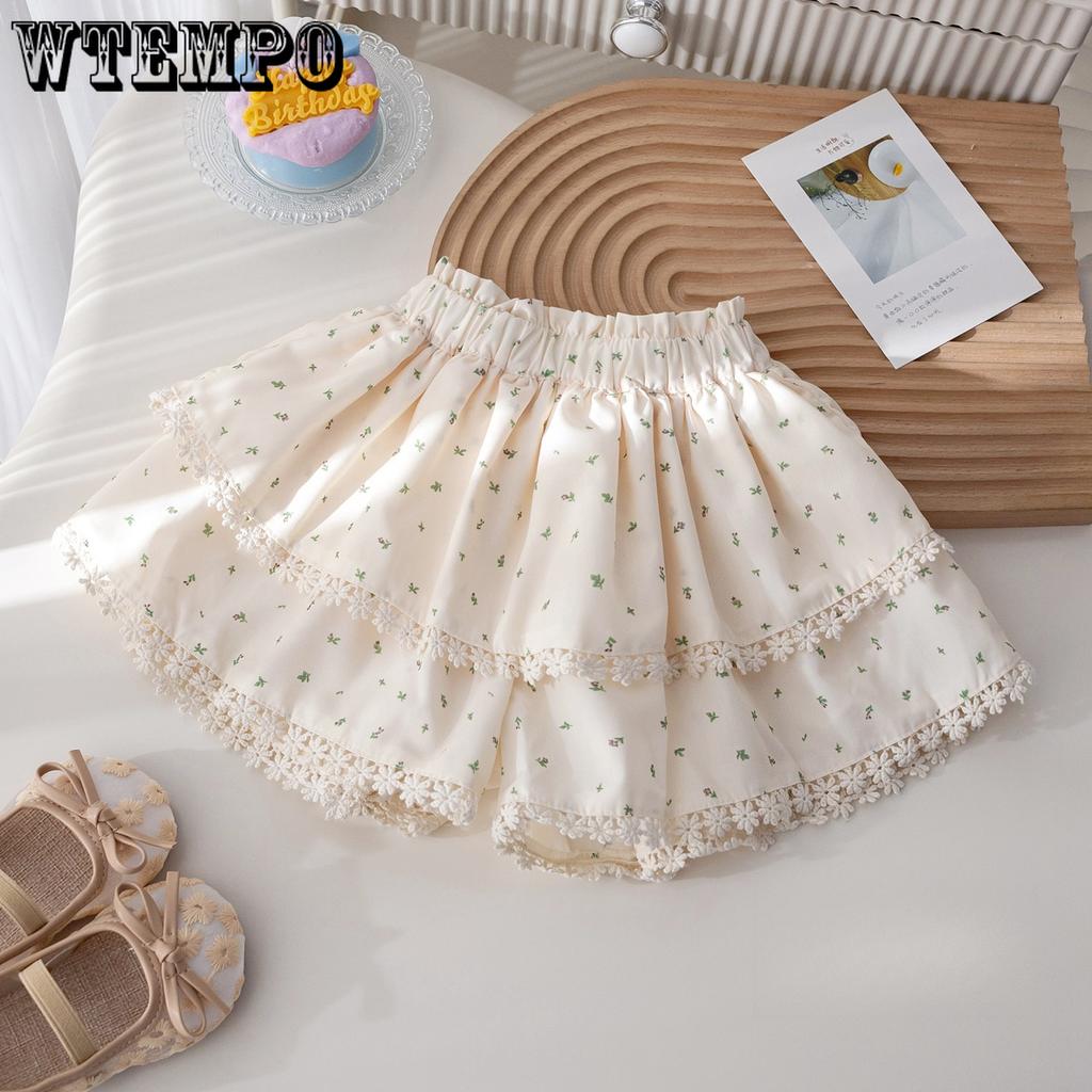 Girls' Floral Shorts Korean Lace Lace Casual Pants Summer Baby Shorts Summer Dress Pants
