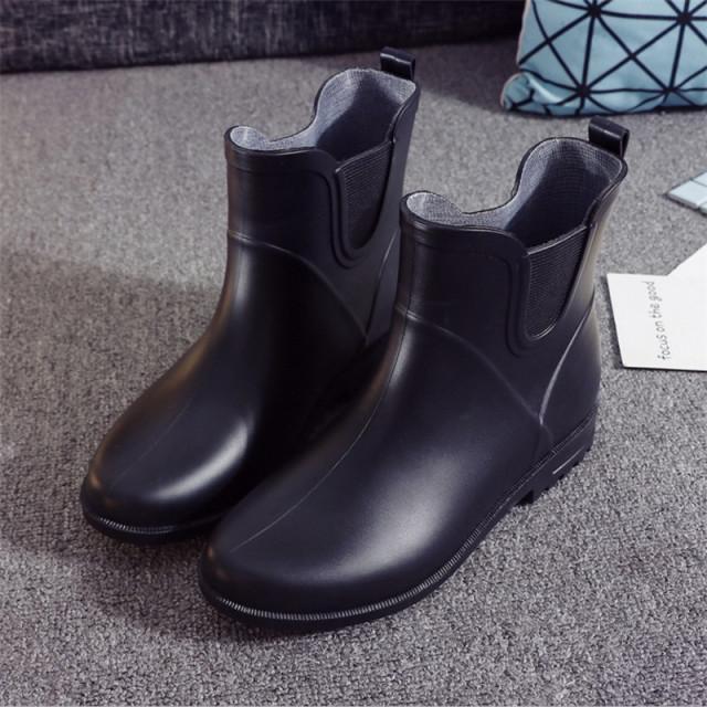 Женская обувь, модные резиновые сапоги «Челси», женские короткие женские резиновые сапоги, непромокаемая резиновая женская обувь из ПВХ