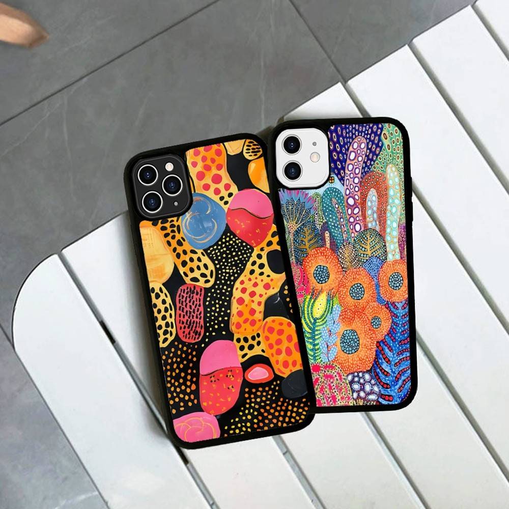 Японское Y-Yayoi K-Kusama Искусство Для iPhone 11 12 13 14 15 16 17 Pro Max Plus TPU+PC Ударопрочные Задние Чехлы Для Телефона