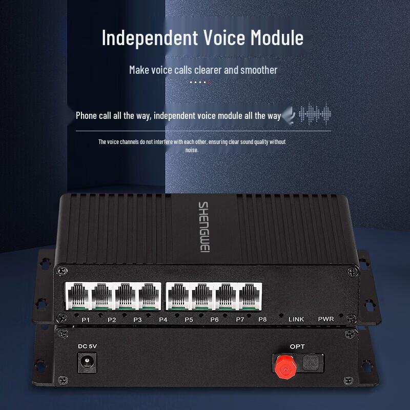 Shengwei 8-Channel Digital Telephone Optical Transceiver