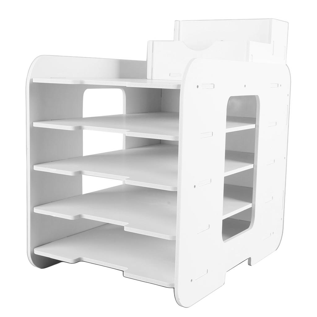 Настольная полка для файлов, 5 слоев, современный пластиковый настольный органайзер для документов, стойка для учебы и офиса