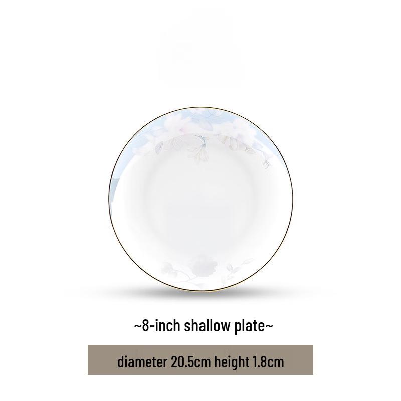 Керамическая неглубокая тарелка Цзиндэчжэнь Цинь Юнь