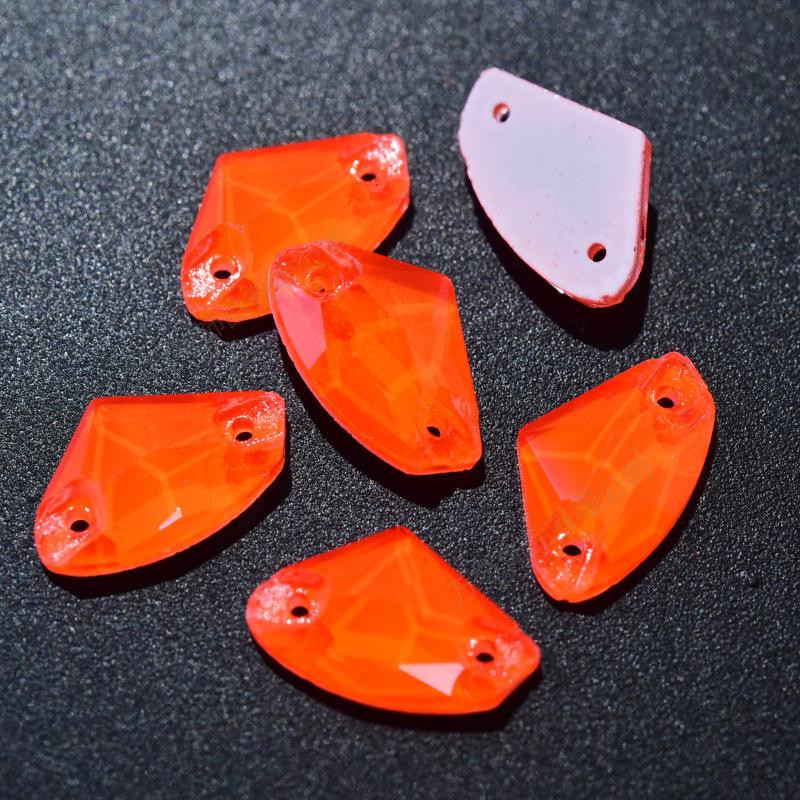Неоновое стекло Ручная дрель для швов Оранжевый флуоресцентный, капля воды Специальная форма Спутник Плоское дно Двойное отверстие Ручная дрель для швов Камень DIY Ювелирные аксессуары