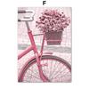 Pink Flower Balcony Tower Paris Car Bicycle Umbrella Wall Art Print Canvas Painting Nordic Poster Decor Pictures For Living Room