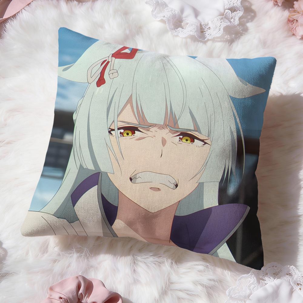 Подушка с принтом Uma Musume Cinderella Gray, Чехол Премиум-комфорт, Двусторонний чехол для подушки - Дизайн «Два в одном» для любой комнаты и салона автомобиля