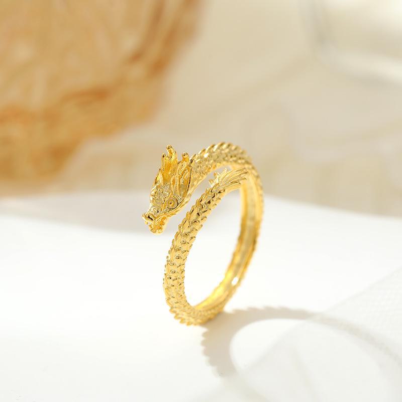 Кольцо для пары Banyan Tree из стерлингового серебра S925 с драконом и фениксом