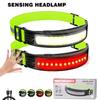 Induction LED COB Headlamp USB Rechargeable Waterproof Search Light Head Flashlight 6 Lighting Modes for Camping Fishing Hiking