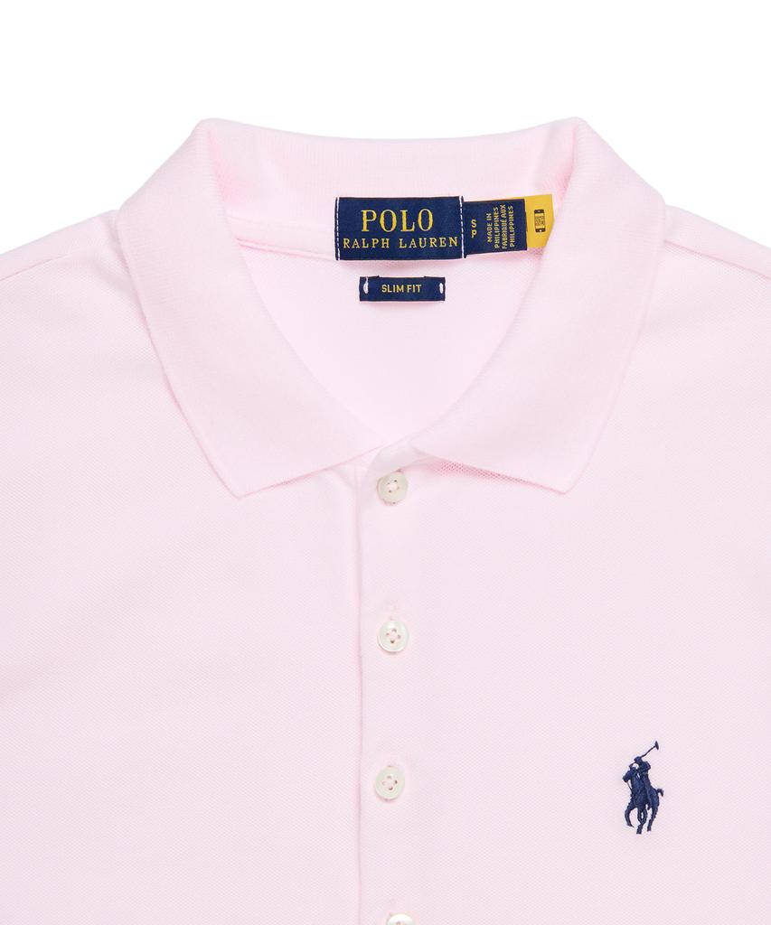 POLO RALPH LAUREN W Сетчатое поло приталенного кроя - Розовое