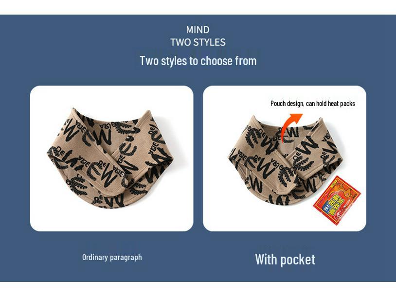 Унисекс Немецкий Бархатный Принтованный Шарф-Снуд с Карманом - Защита Шеи и Вырабатывающий Тепло