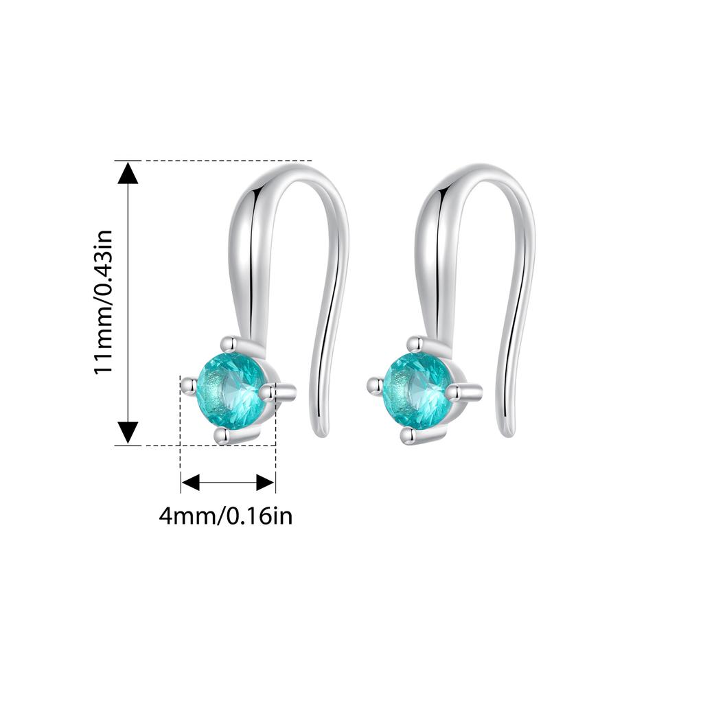 WOSTU Оригинальные ушные крючки из стерлингового серебра 925 пробы с зеленой звездой, пряжки для ушей с нано-камнем, ювелирные украшения для женщин, роскошный подарок для вечеринки