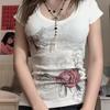 Женский топ Baby Tee Y2K со стразами, гранж, эмо, с принтом, череп, готический, уличная одежда, S-L