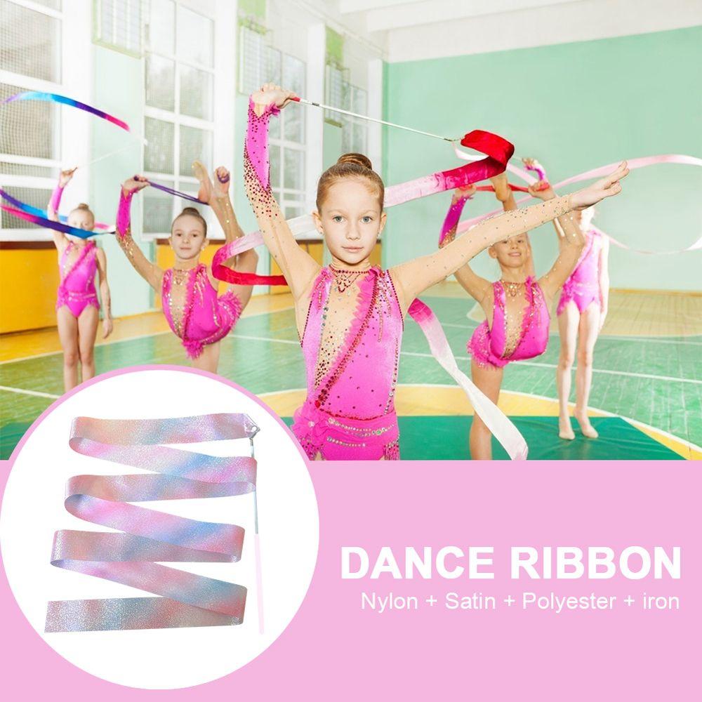2M Kids Training Tool Flashing Star Kids Toys Dance Ribbon Twirling Rod Gym Ribbons Ballet Streamer