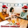 Santa Claus Party Christmas Cowboy Hat Western Red Felt Hats Wide Brim Cowgirl Hat Jazz Hat for Women Men Costume Accessories