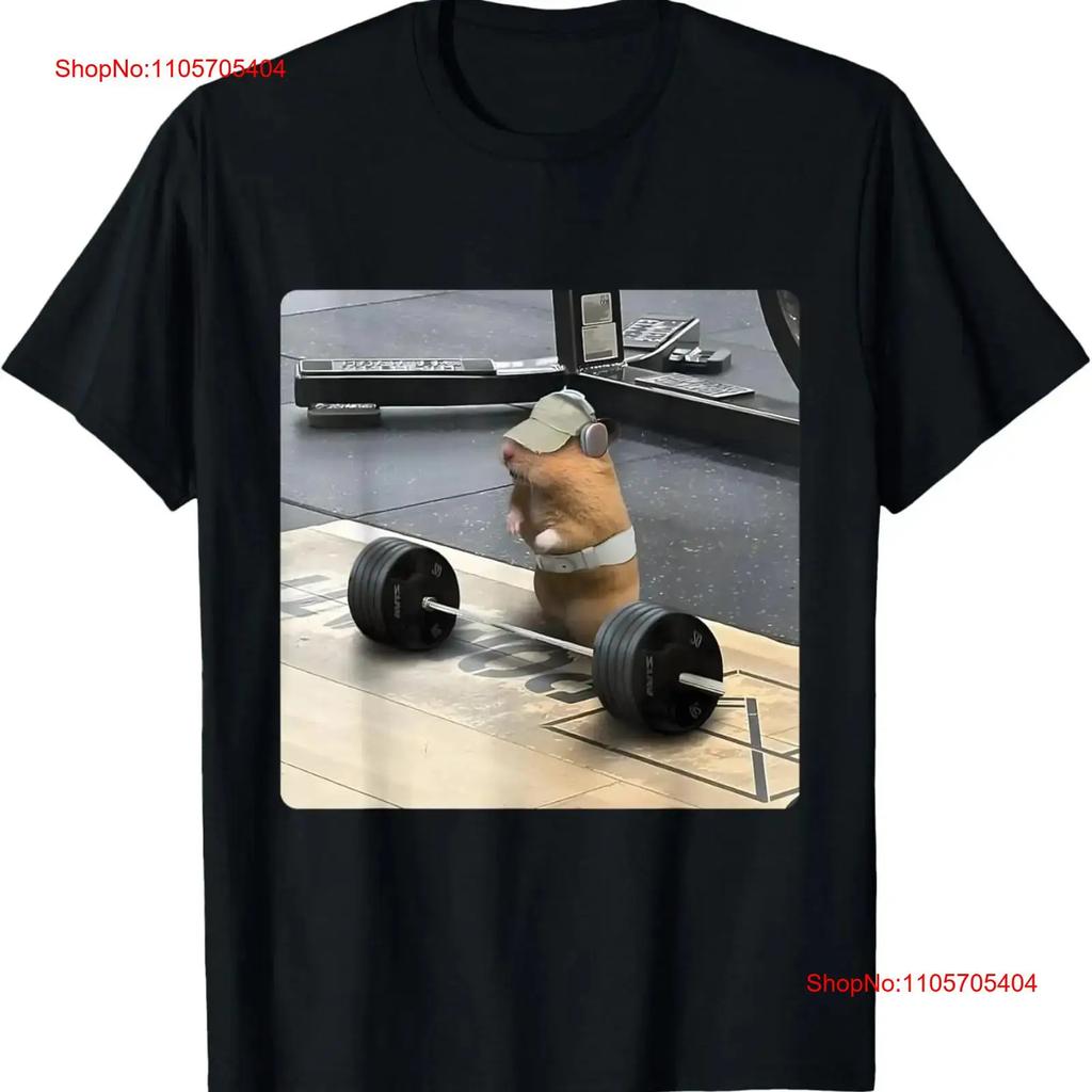 Hamster Deadlift Training Funny Cute Rat Weightlifting Meme T Shirt Vintage Graphic Streetwear