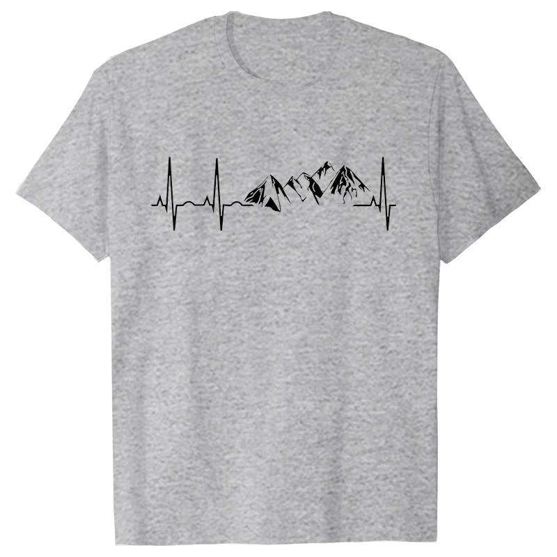 Мужская одежда Новинка Горный Heartbeat Pulse Line Футболка Футболки с рисунком для скалолазания и пешего туризма Футболка с коротким рукавом ко Дню отца Мужская