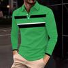 Мужская рубашка для гольфа, повседневная спортивная, с V-образным вырезом, ребристый воротник, с длинным рукавом, модная, повседневная, однотонная, однотонная, весна-лето, стандартная посадка