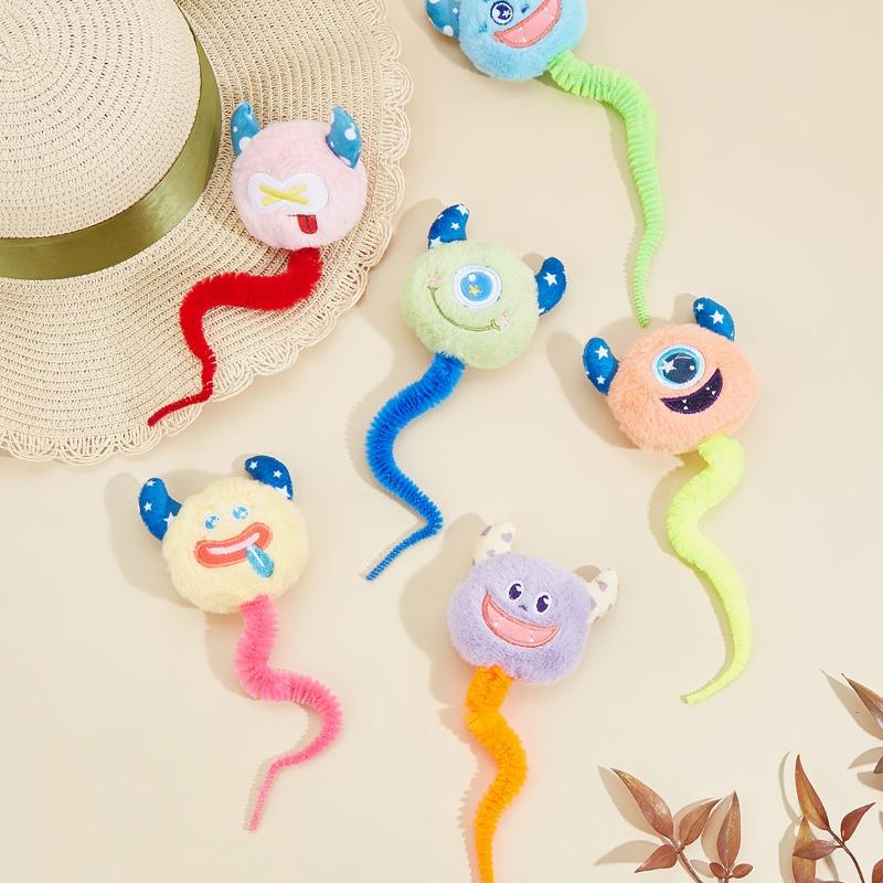 Cat Interactive Toy Plush Monster Kitten Toys Indoor Cat Worm Caterpillar Catnip Toy Cat Teeth Grinding Toy Pet Supplies
