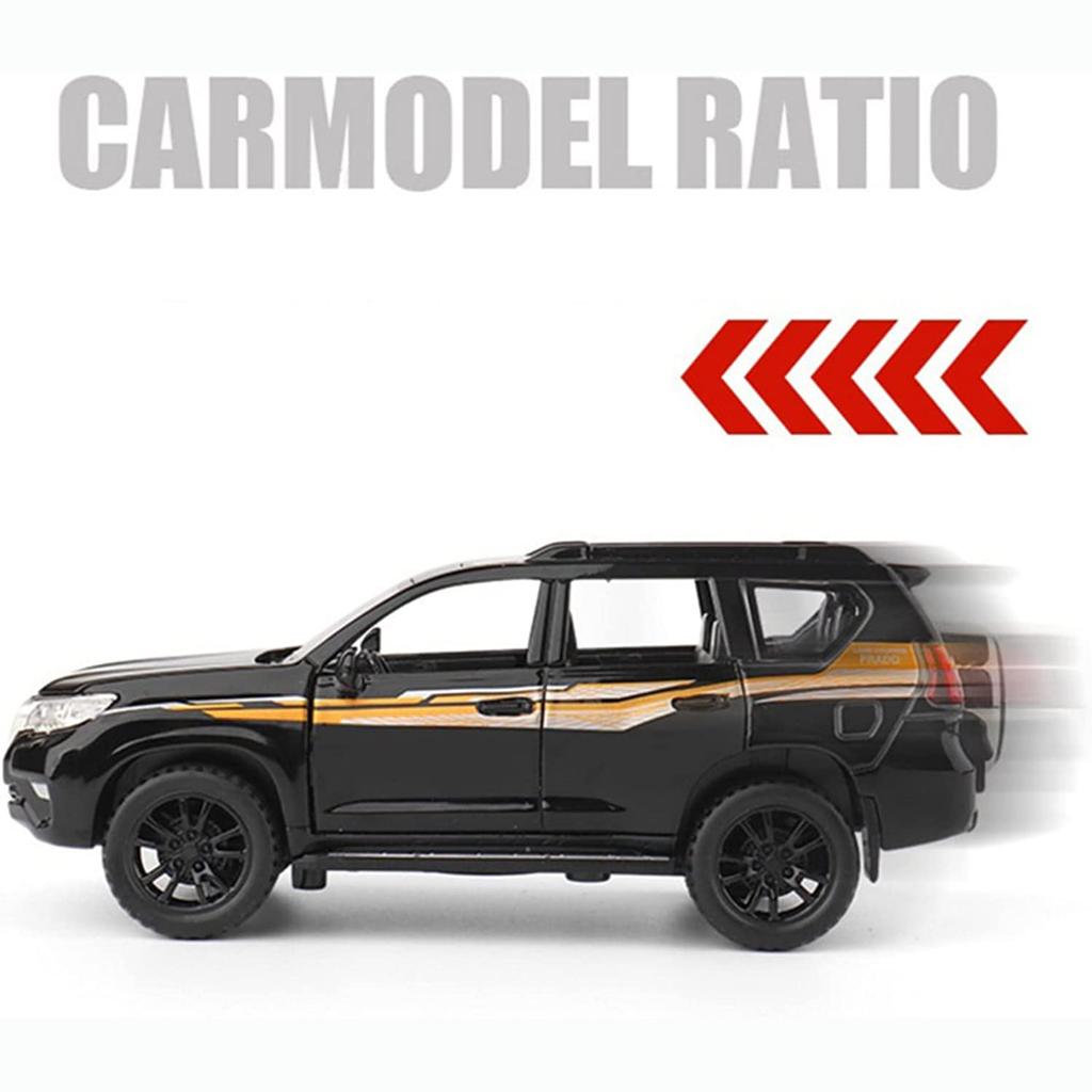 1/32 Scale Toyota Land Cruiser Prado Alloy Car Model Off-Road Vehicles Diecast Toys with Sound and Light,Collection Replica Car Models Gift for Kids
