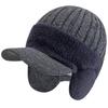 New Plush Fur Lined Winter Hat With Earflap Fashion Faux Fur Beanie Hats Men Outdoor Keep Warm Cap Hat Father Warm Gift