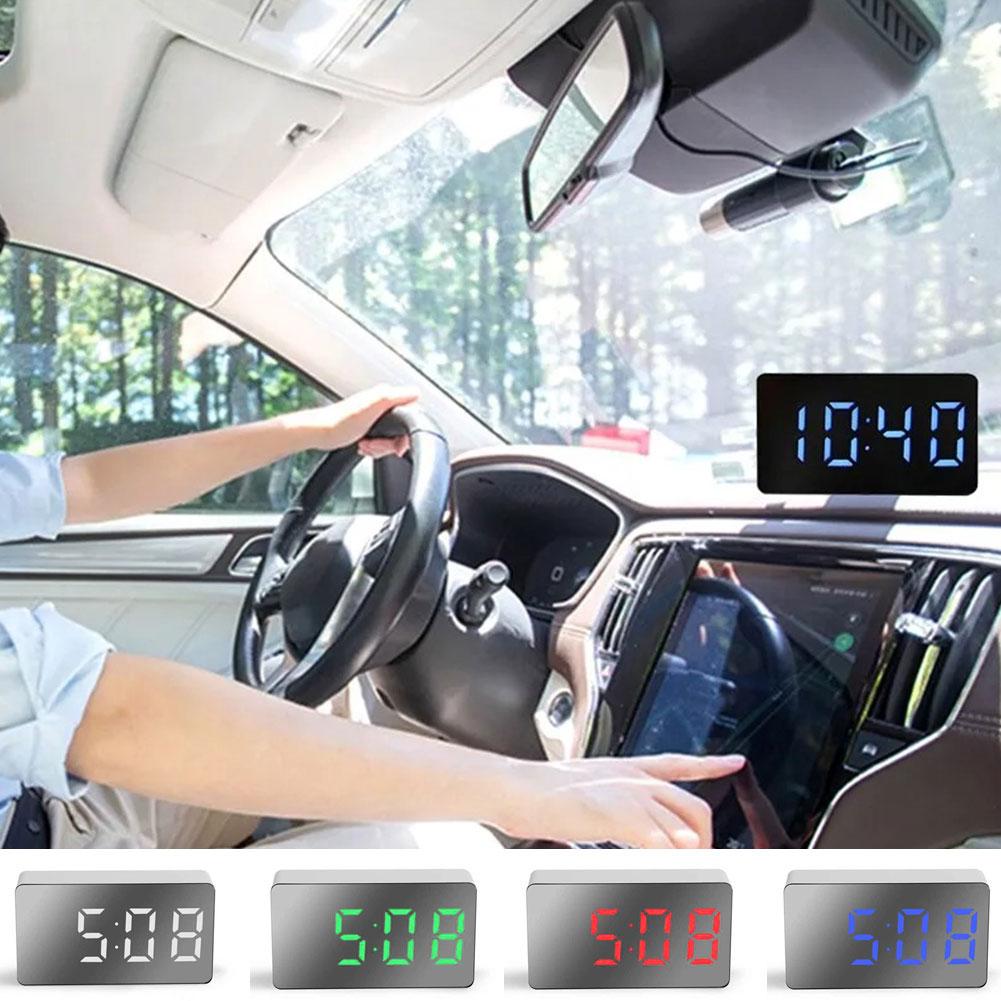 Мини простые электронные часы LED зеркало настольные часы дисплей повтора настольный будильник автомобильные часы украшение дома