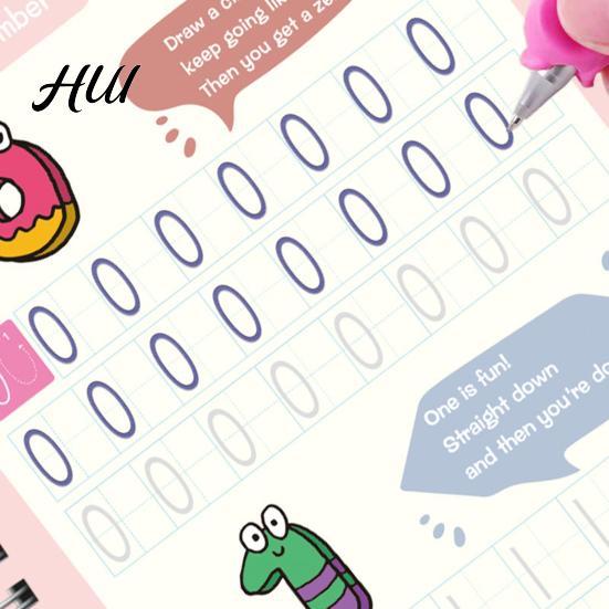 Handwriting Workbook Kit Grooved Writing Exercise Book for Kids Ages 3-5 Practice Copybook Fun Activities Young Learners