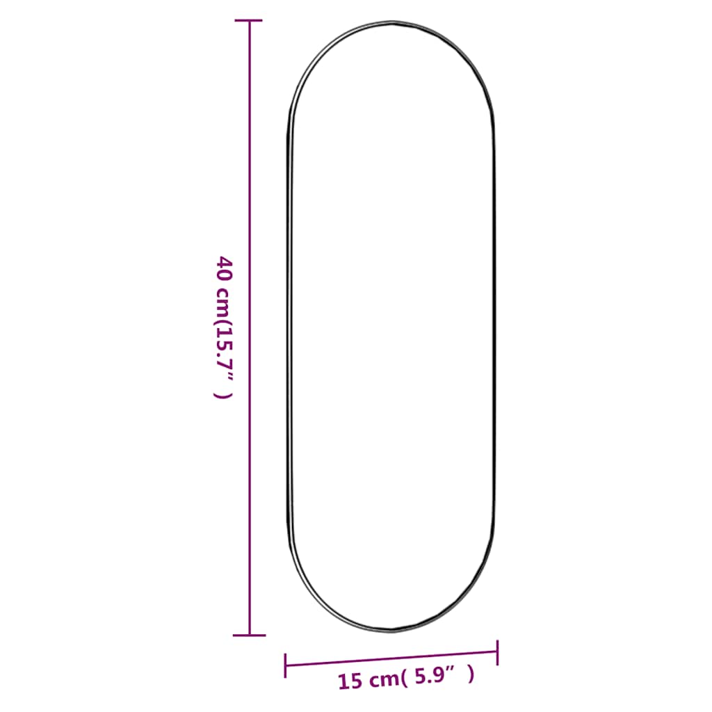 Wall Mirror 15 x 40 cm Oval Glass