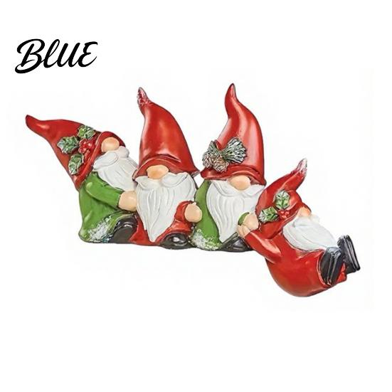 Thanksgiving Tiered Tray Displays Christmas Table Edge Sitter Figurine, Tug of War Hanging Character Decor, Snowman Cute Winter Home Decor Gnome Santa