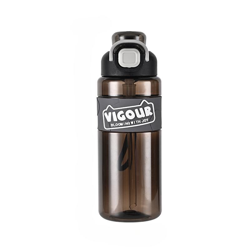 Plastic PC Sports Cup Portable Straw Bottle Outdoor Bounce Cover Kettle for Adults Students