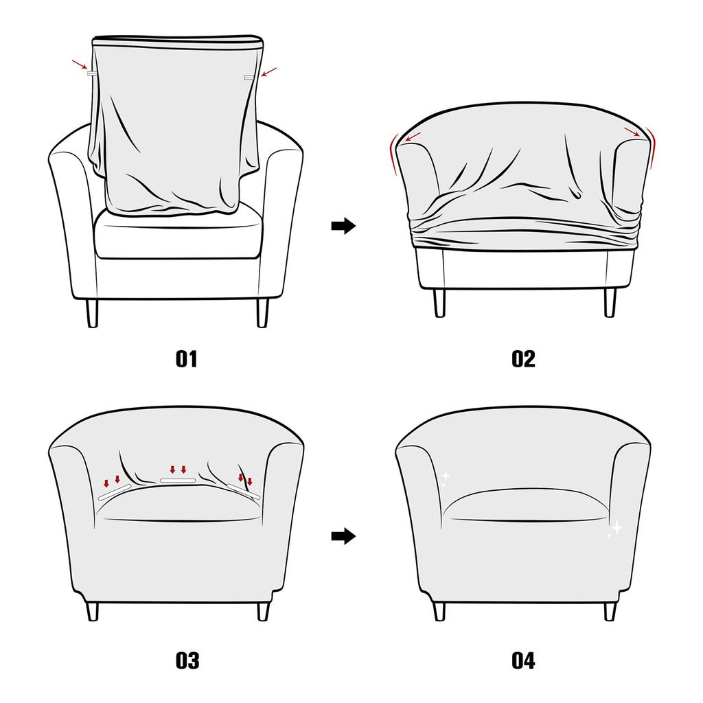 Чехол на клубный стул, эластичный чехол на стул для ванны, однотонный чехол для дивана, флисовые чехлы для диванов для учебы, барная стойка, гостиная