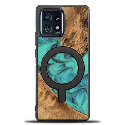 Bewood Unique Case for Motorola Edge 40 Pro - Turquoise with MagSafe