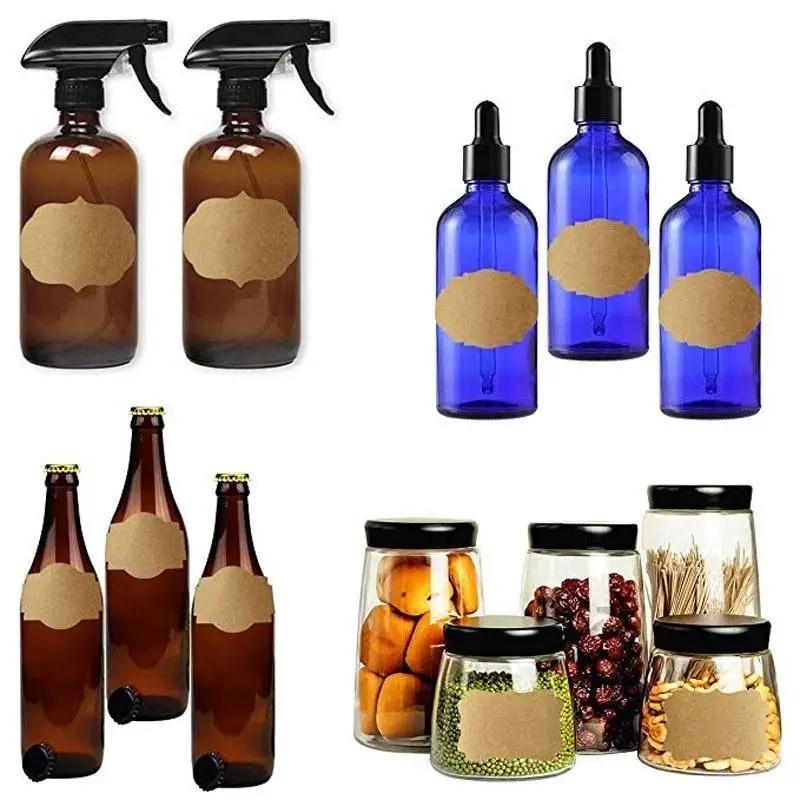 300 шт. винтажная пустая уплотнительная наклейка из крафт-бумаги «сделай сам», кухонная классификация, упаковка для выпечки, самоклеящаяся бумажная этикетка, подарочные бирки