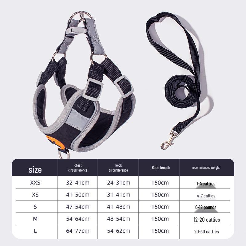 Дышащая шлейка-жилет для собак мелких пород и поводок