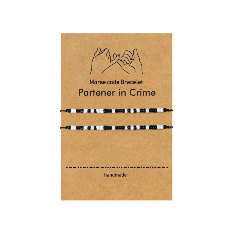 Браслет JYL TS Богемский плетеный азбукой Морзе с карточкой Призывает Тайну и Связь