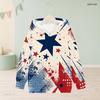 Girls Navy Blue Star Printed Long Sleeve Hooded Pullover Sweatshirt