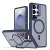KEYSION Lens Stand Magnetic Phone Case for Samsung S23 S24 Ultra S24+ S23 FE Matte Translucent Shockproof Back Cover