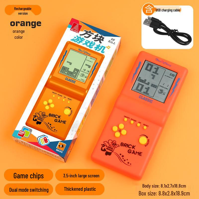 «Классическая портативная игровая консоль с большим экраном и ретро-тетрисом для детей»
