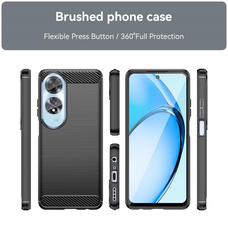 For OPPO A60 Case OPPO A60 Cover Luxury Silicone Bumper Brushed Full Shockproof TPU Protective Phone Back Cover For OPPO A60