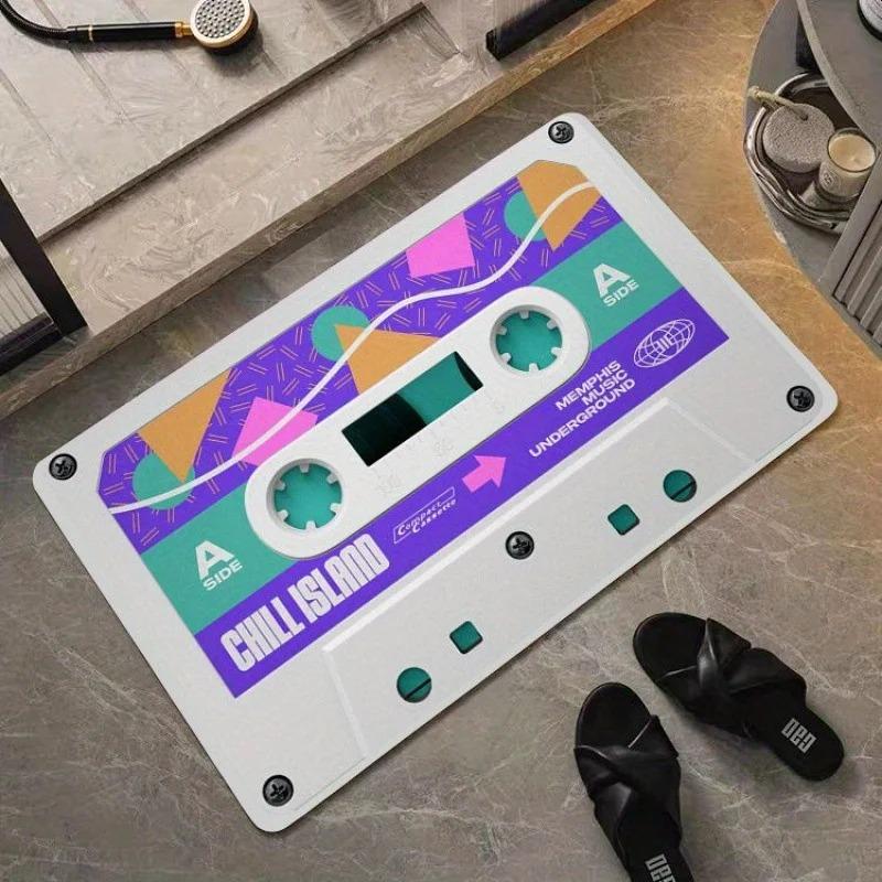Cassette Tape Pattern Door Mat Living Room Entrance Welcome Mat Bedroom Bathroom Non-slip Floor Mat Balcony Rugs
