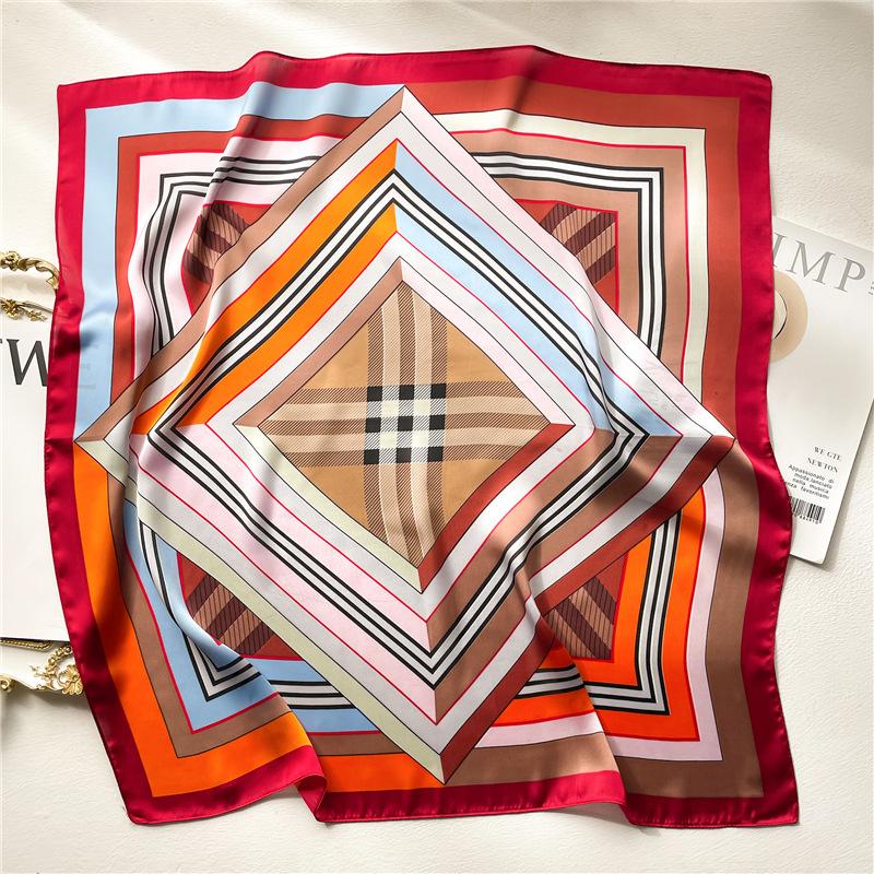 70 * 70cm New Silk Small Square Scarf For Women'S Neck Protection Professional Scarf Versatile Hair Tie Headscarf Scarf