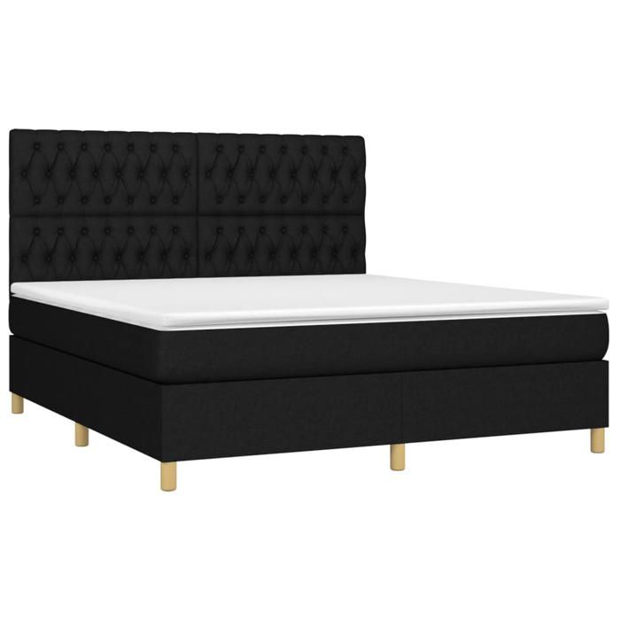 Maison Exclusive - Sommier à lattes de lit avec matelas Noir 180x200 cm Tissu