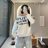 Американский уличный свитер с косым плечом женский новый с буквенной печатью с открытыми плечами свободный и тонкий ленивый стиль