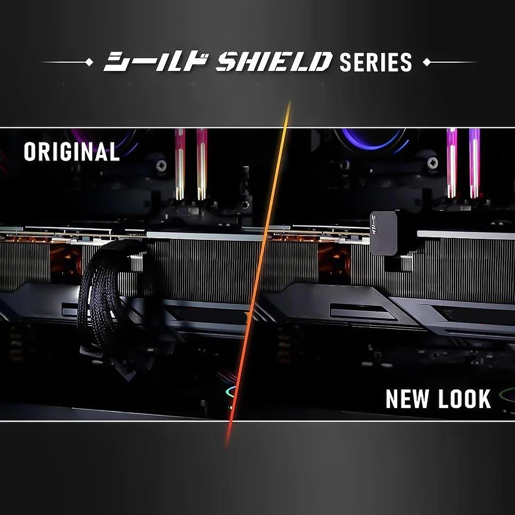 12VHPWR 180 Degree Angled Adapter 600W GPU Male To Female Connector 12V HPWR Adapter for 12+4pin RTX 3090Ti 4070Ti 4080 4090