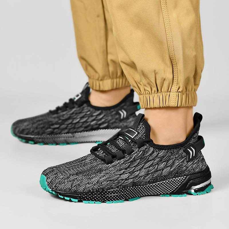 Популярная мужская обувь большого размера, дышащая спортивная обувь из сетки с плетением, амортизирующая, мужская обувь для отдыха, путешествий, фитнеса, бега