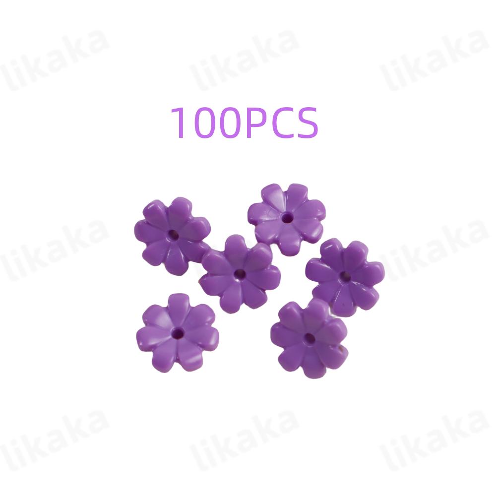 100 шт. MOC, красочные цветочные строительные блоки, сделай сам, красивые сады, кирпичи, игрушки, городской дом на дереве, сцена, растения, аксессуары для девочек