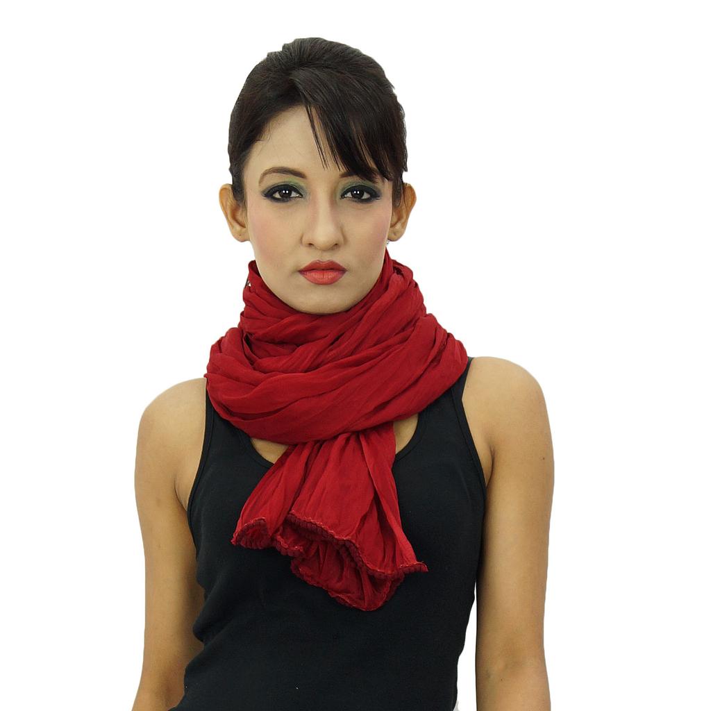 Шифоновая смесь Dupatta Neck Wrap Женщины носят длинные палантины Индийские шарфы Chunni