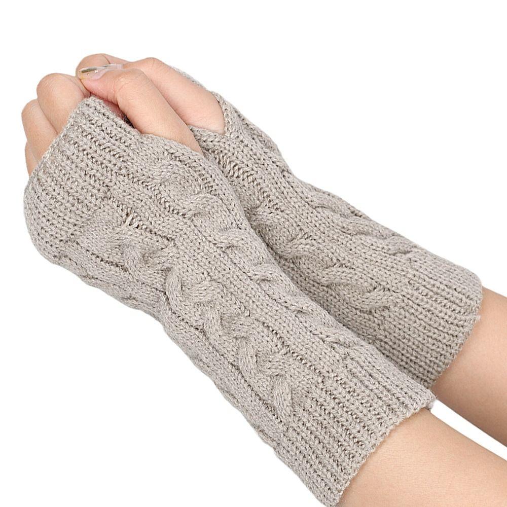 Winter Gloves Outdoor Riding Mittens Half Finger Gloves Cute Knitted Gloves Autumn