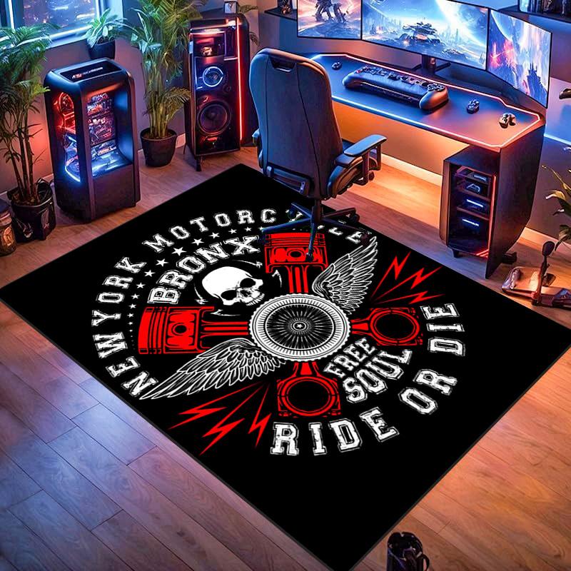 Skull Wings Engine Power carpet Suitable for all seasons printing Protective pad Office chair cushion Fashion